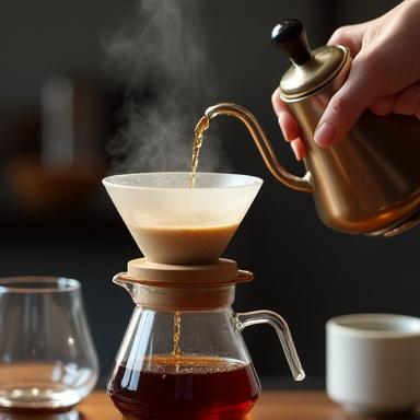 ハンドドリップで淹れられるコーヒー