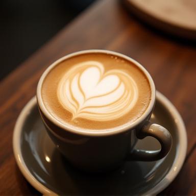 美しいラテアートが施されたカフェラテ